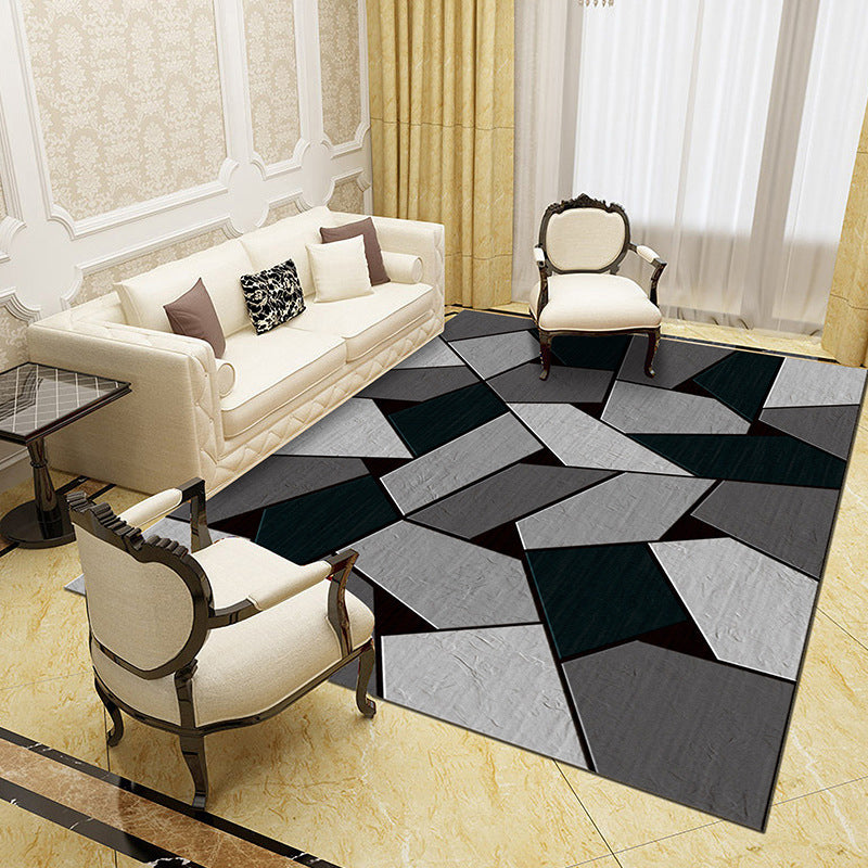 Unique Abstract Patterned Rug Multi Color Contemporary Rug Polypropylene Washable Pet Friendly Non-Slip Backing Rug for Lounge