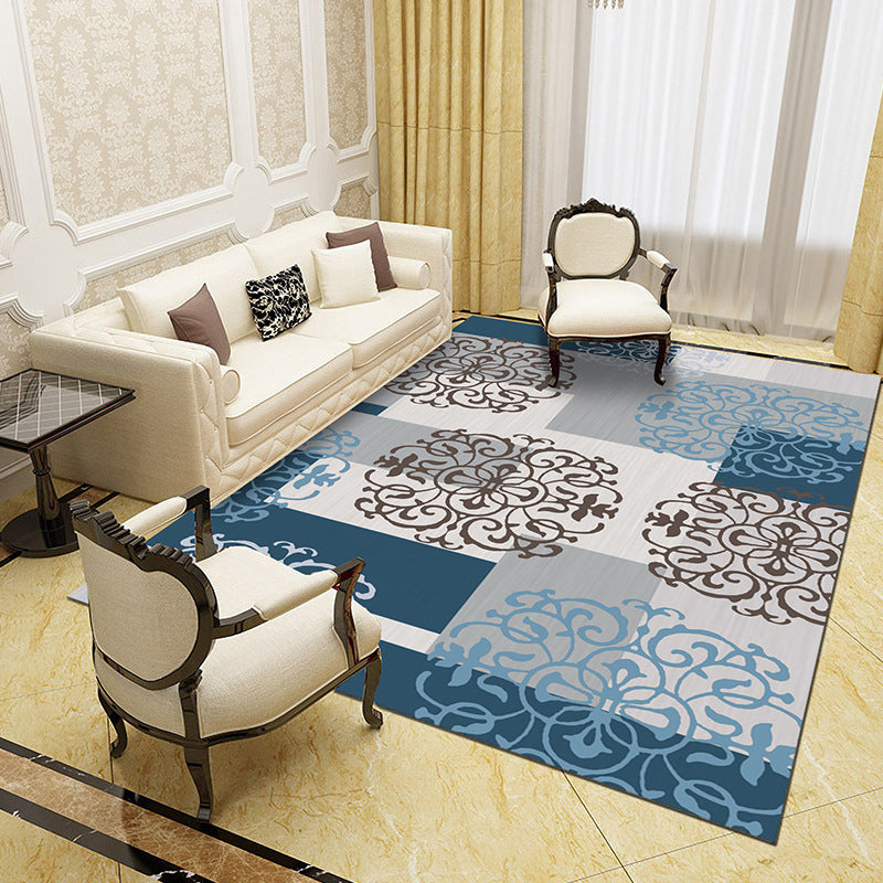 Unique Abstract Patterned Rug Multi Color Contemporary Rug Polypropylene Washable Pet Friendly Non-Slip Backing Rug for Lounge