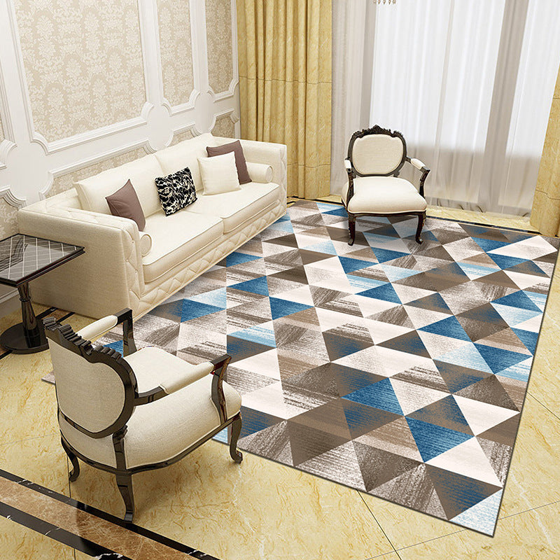 Unique Abstract Patterned Rug Multi Color Contemporary Rug Polypropylene Washable Pet Friendly Non-Slip Backing Rug for Lounge