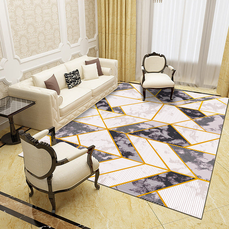 Unique Abstract Patterned Rug Multi Color Contemporary Rug Polypropylene Washable Pet Friendly Non-Slip Backing Rug for Lounge