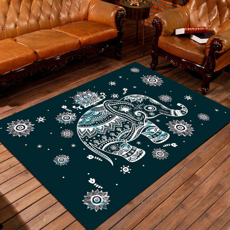 Personality Patterned Rug Multi Colored Nordic Carpet Synthetics Machine Washable Non-Slip Pet Friendly Rug for Great Room
