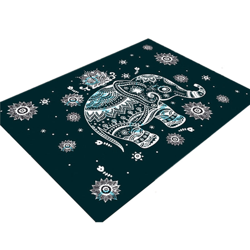 Personality Patterned Rug Multi Colored Nordic Carpet Synthetics Machine Washable Non-Slip Pet Friendly Rug for Great Room