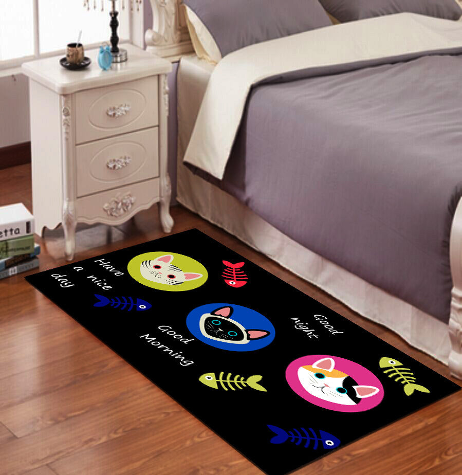 Personality Patterned Rug Multi Colored Nordic Carpet Synthetics Machine Washable Non-Slip Pet Friendly Rug for Great Room