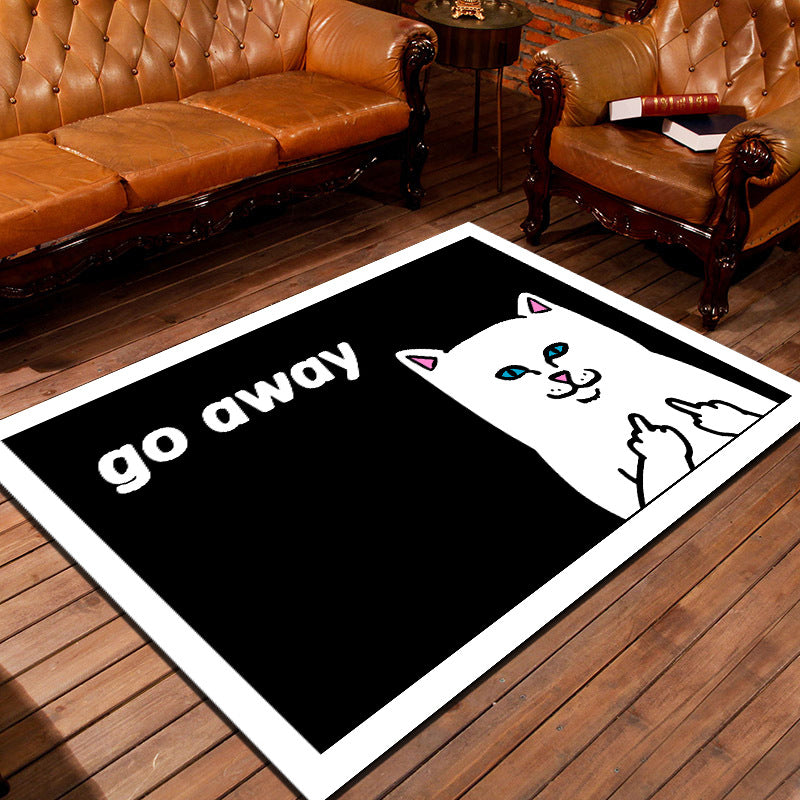 Personality Patterned Rug Multi Colored Nordic Carpet Synthetics Machine Washable Non-Slip Pet Friendly Rug for Great Room