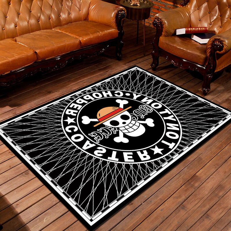 Personality Patterned Rug Multi Colored Nordic Carpet Synthetics Machine Washable Non-Slip Pet Friendly Rug for Great Room