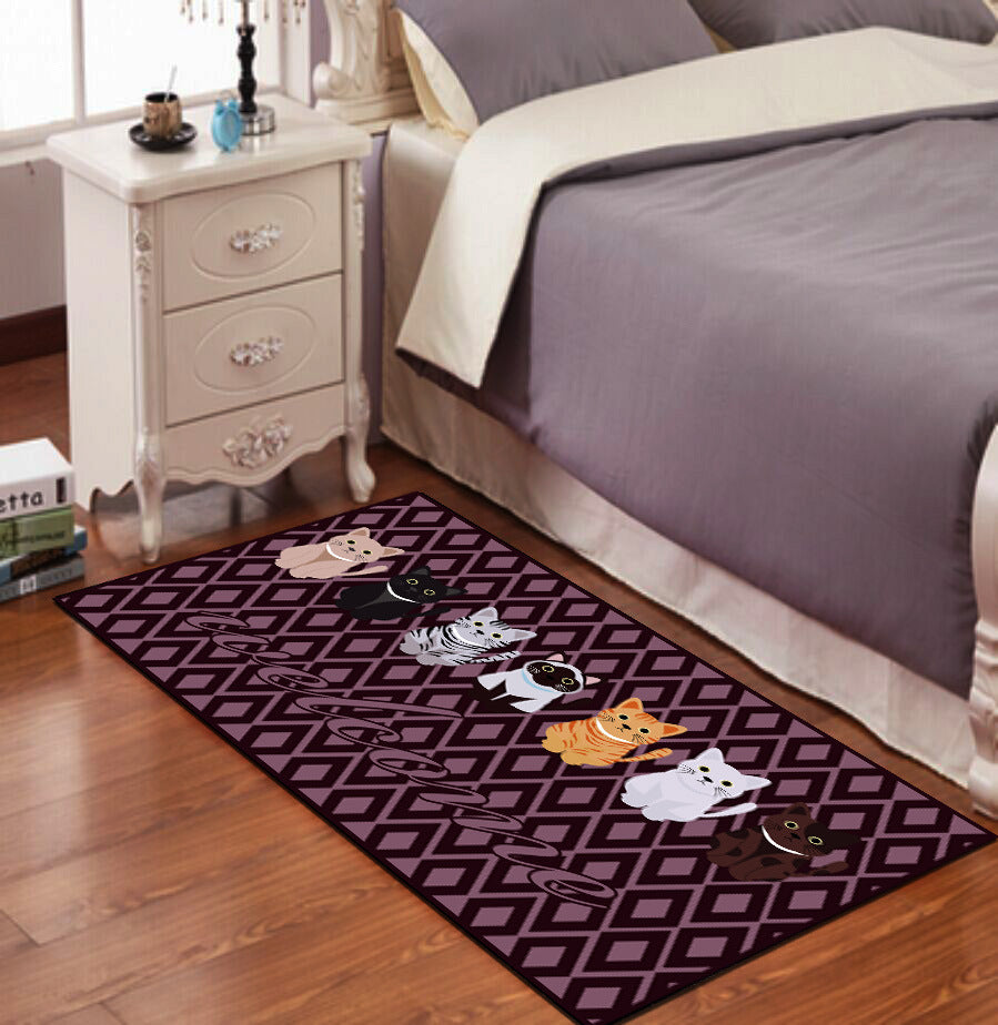 Personality Patterned Rug Multi Colored Nordic Carpet Synthetics Machine Washable Non-Slip Pet Friendly Rug for Great Room