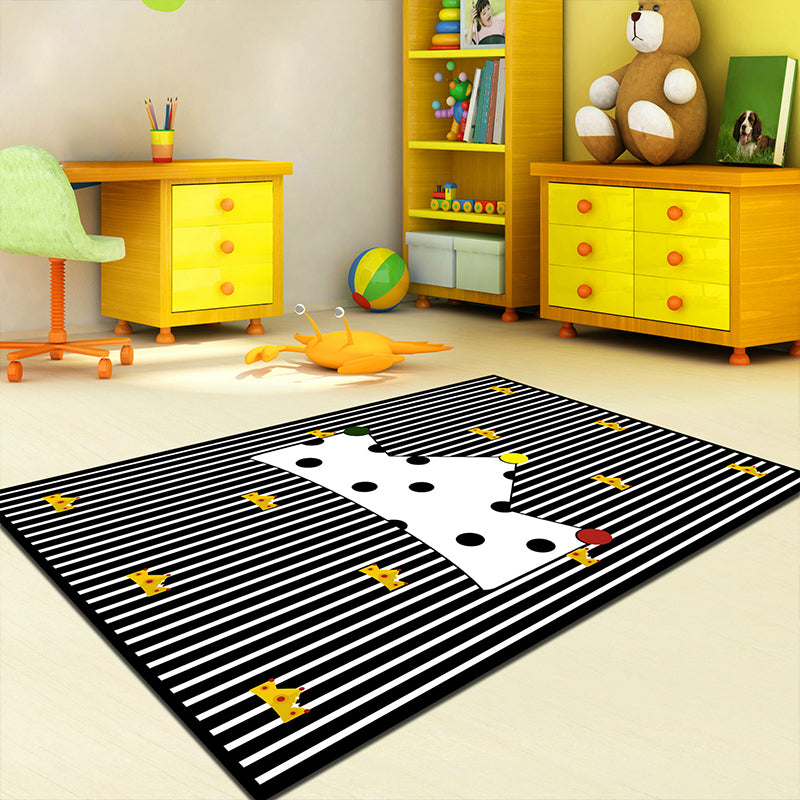 Personality Patterned Rug Multi Colored Nordic Carpet Synthetics Machine Washable Non-Slip Pet Friendly Rug for Great Room