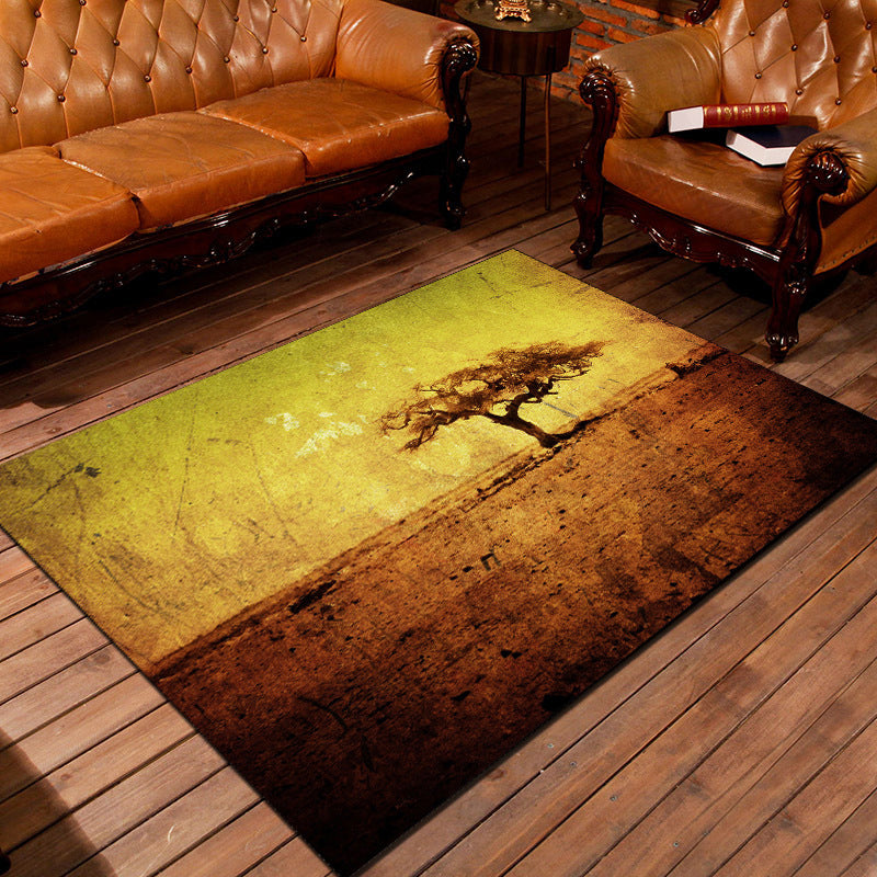 Personality Patterned Rug Multi Colored Nordic Carpet Synthetics Machine Washable Non-Slip Pet Friendly Rug for Great Room