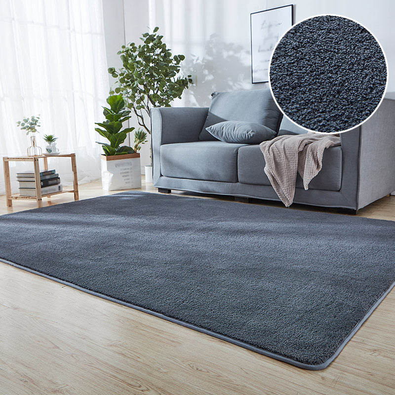 Minimalism Living Room Area Rug Multi-Colored Plain Rug Polyester Non-Slip Backing Machine Washable Stain Resistant Carpet