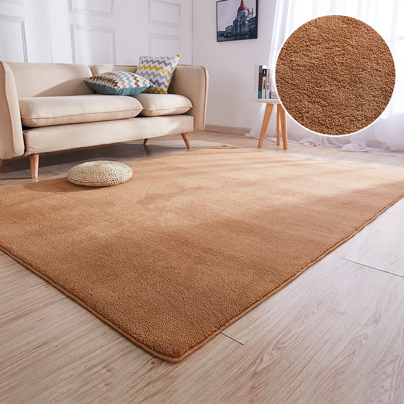 Minimalism Living Room Area Rug Multi-Colored Plain Rug Polyester Non-Slip Backing Machine Washable Stain Resistant Carpet
