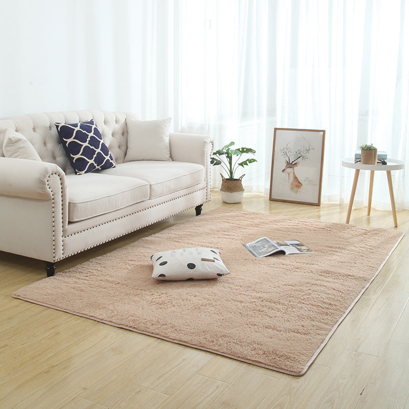 Scandinavisch vaste kleur Tapijt multi-kleuren faux wollen vloerkleurbestendig wasbaar wastbaar niet-slip tapijt voor slaapkamer