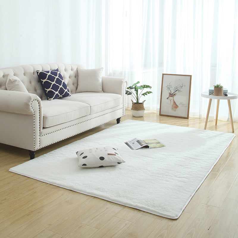 Scandinavisch vaste kleur Tapijt multi-kleuren faux wollen vloerkleurbestendig wasbaar wastbaar niet-slip tapijt voor slaapkamer