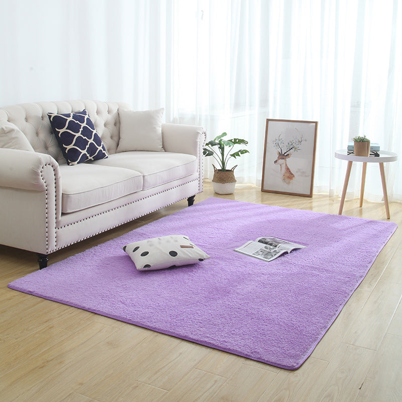 Scandinavisch vaste kleur Tapijt multi-kleuren faux wollen vloerkleurbestendig wasbaar wastbaar niet-slip tapijt voor slaapkamer