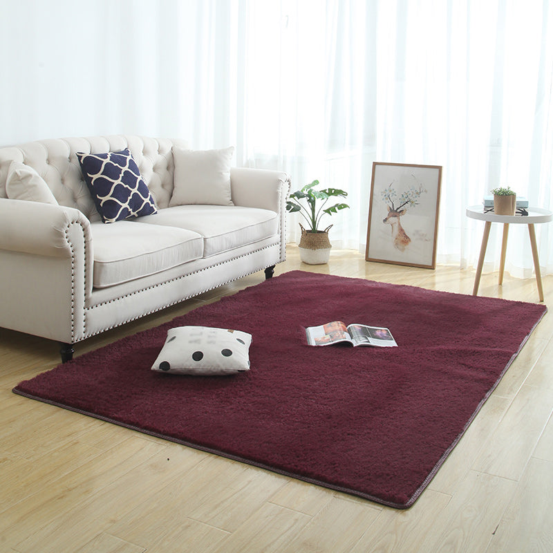 Scandinavisch vaste kleur Tapijt multi-kleuren faux wollen vloerkleurbestendig wasbaar wastbaar niet-slip tapijt voor slaapkamer