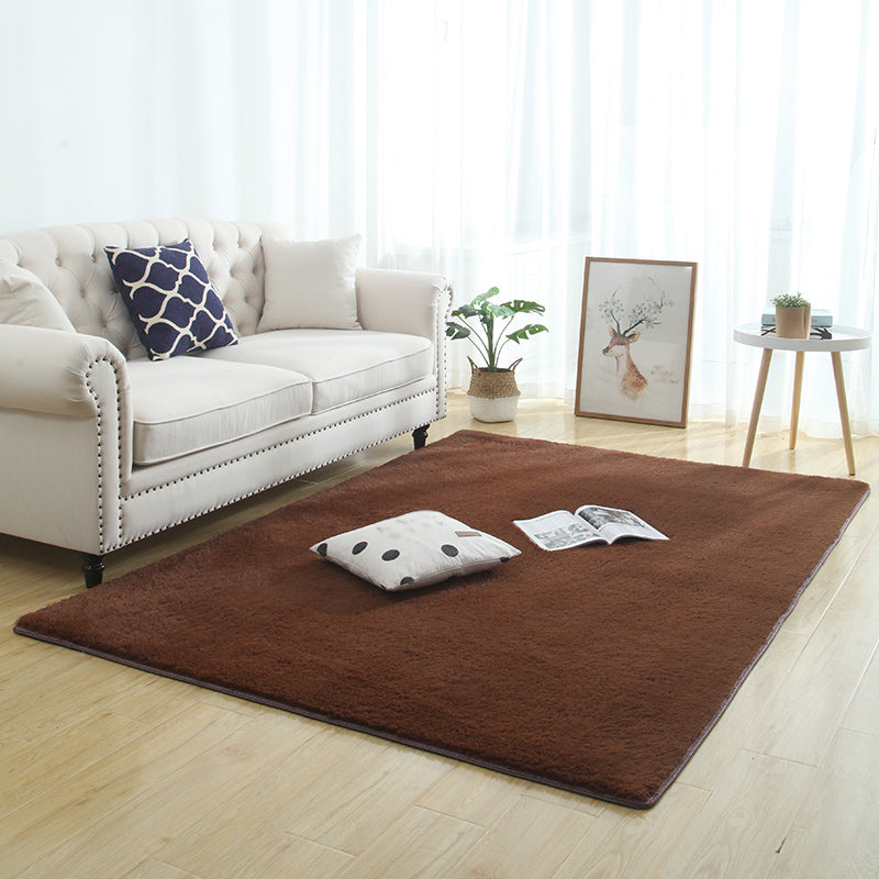 Scandinavisch vaste kleur Tapijt multi-kleuren faux wollen vloerkleurbestendig wasbaar wastbaar niet-slip tapijt voor slaapkamer