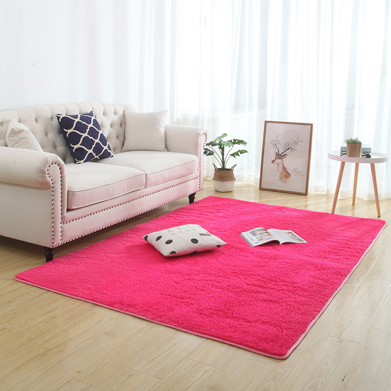 Scandinavisch vaste kleur Tapijt multi-kleuren faux wollen vloerkleurbestendig wasbaar wastbaar niet-slip tapijt voor slaapkamer