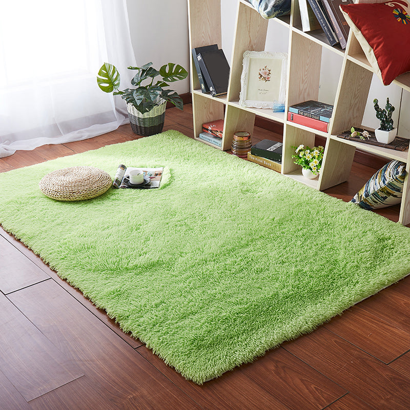Nordic Girls Bedside Rug Multi Color Plain Rug Synthetic Wool Stain Resistant Non-Slip Machine Washable Rug