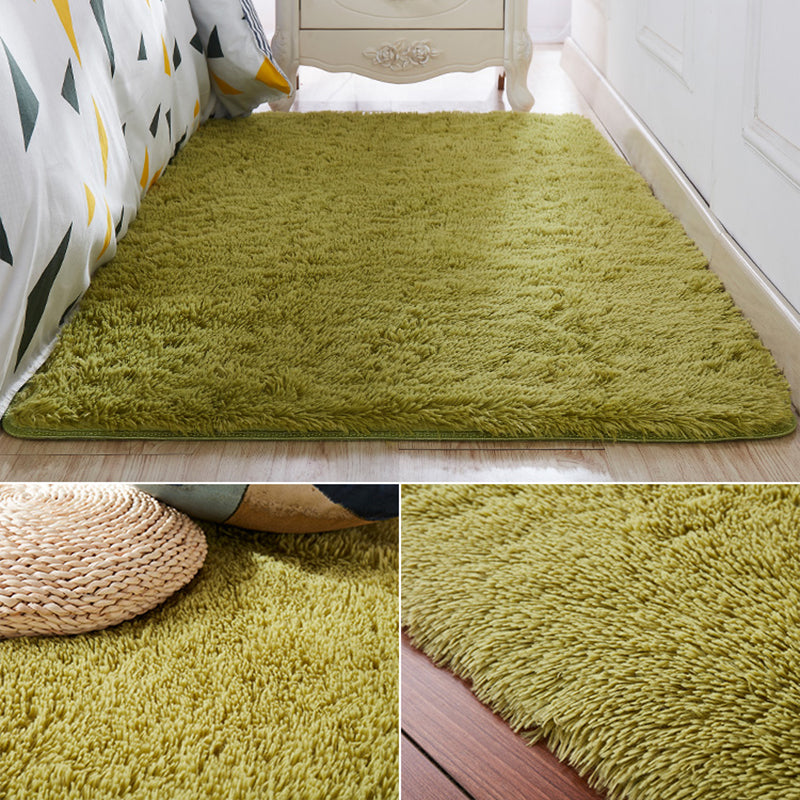 Nordic Girls Bedside Rug Multi Color Plain Rug Synthetic Wool Stain Resistant Non-Slip Machine Washable Rug