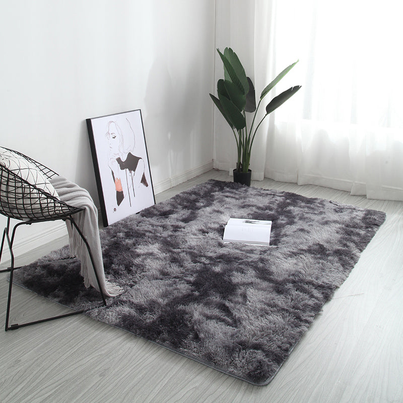Nordic Girls Bedside Rug Multi Color Plain Rug Synthetic Wool Stain Resistant Non-Slip Machine Washable Rug