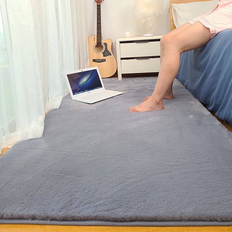 Minimalistischer Fußteppich für den Nachttisch, mehrfarbig, einfarbig, Teppich aus Kunstflaum, rutschfeste Unterseite, waschbar, schmutzabweisend