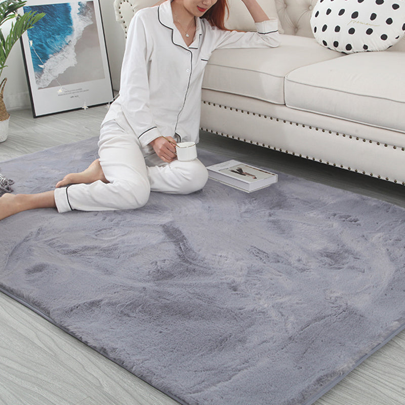 Multi-Color Plain Rug Plüsch Nordisch Teppich waschbar