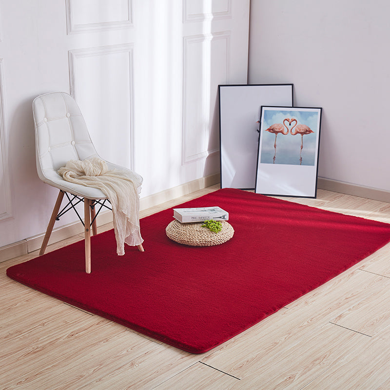 Multi-Color Plain Rug Plüsch Nordisch Teppich waschbar