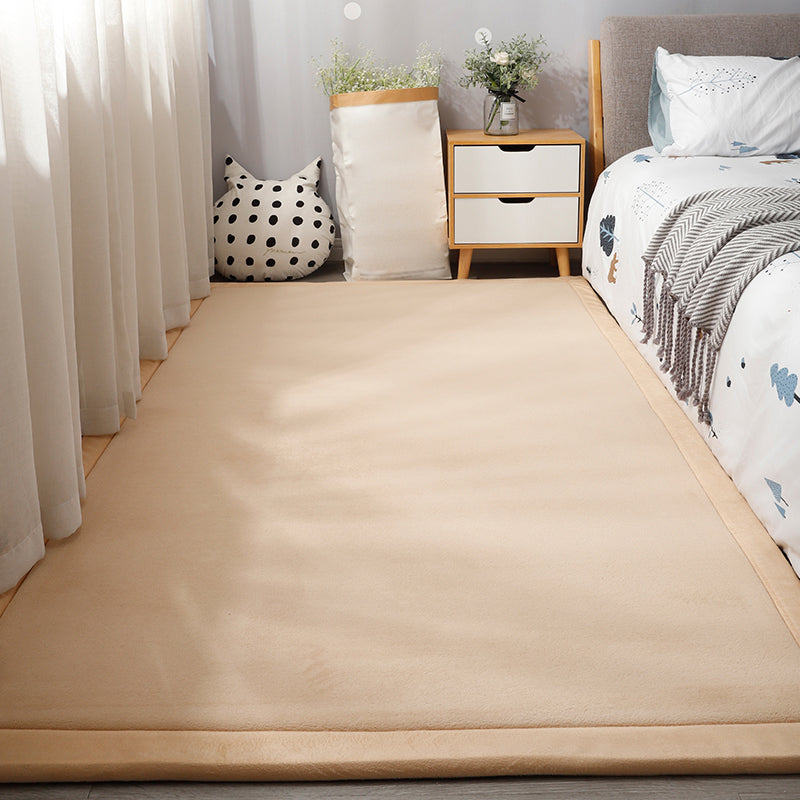 Minimal Plain Rug Multi-Color Synthetics Carpet Pet Friendly Machine Washable Non-Slip Backing Rug for Bedside