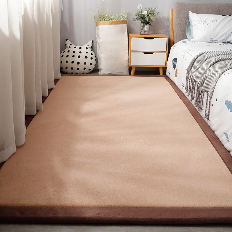 Minimal Plain Rug Multi-Color Synthetics Carpet Pet Friendly Machine Washable Non-Slip Backing Rug for Bedside