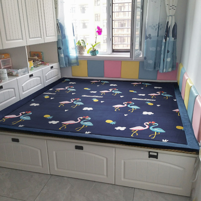 Cartoon gemusterte Teppich mehrfarbige Polyesterbereich Teppich Anti-Rutschmaschine Waschteppich für Kinderzimmer