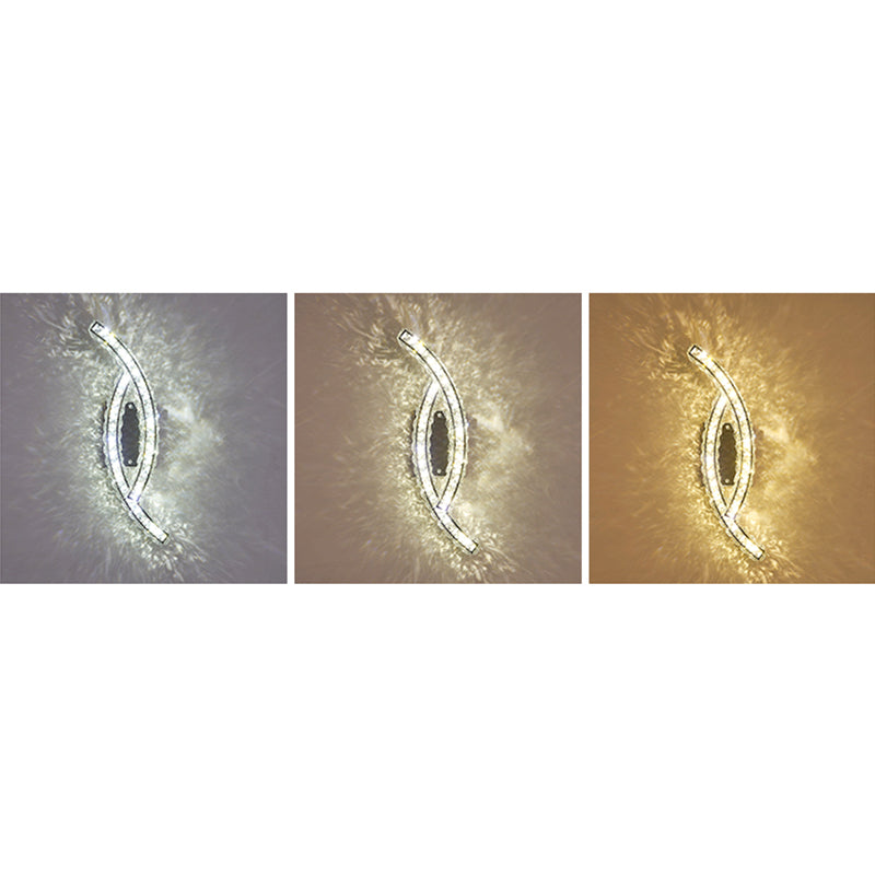 Lámpara de luz de pared de hojas contemporáneas Lámpara de pared LED de sala de estar en acero inoxidable