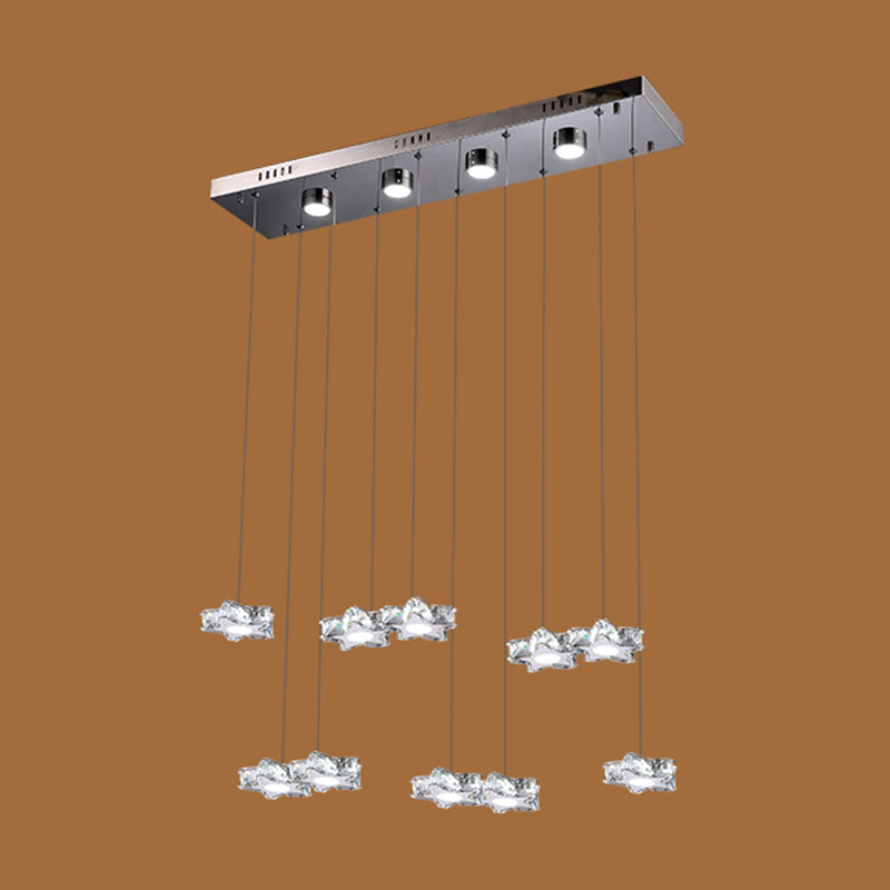 K9 Crystal Star LED Ceiling Light Minimalist Stainless-Steel Hanging Pendant Light