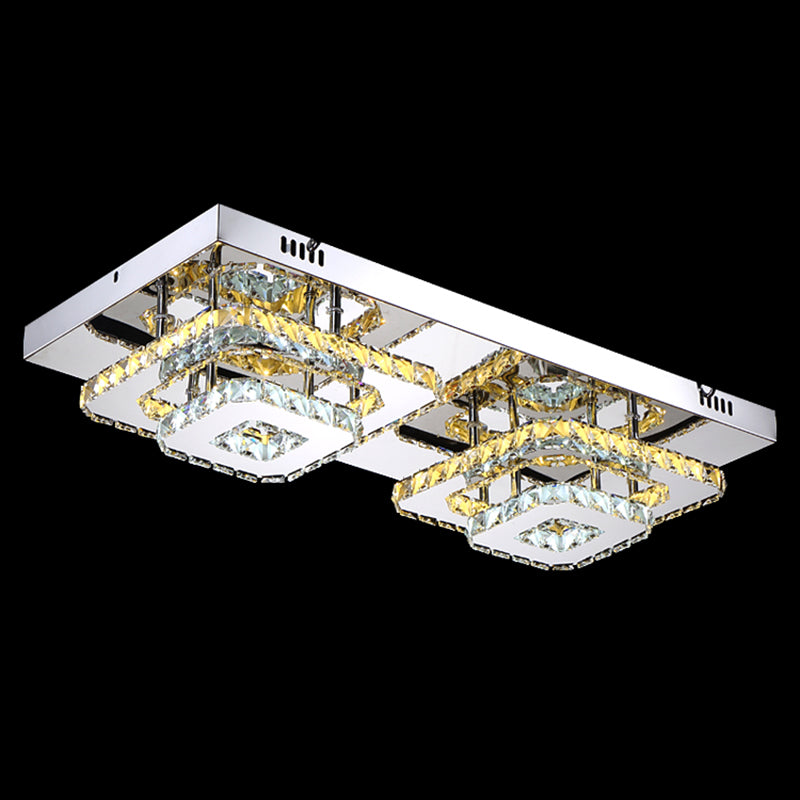Geometrische semi-inbouwverlichting Minimalistische kristallen gang LED-inbouwarmatuur in roestvrij staal