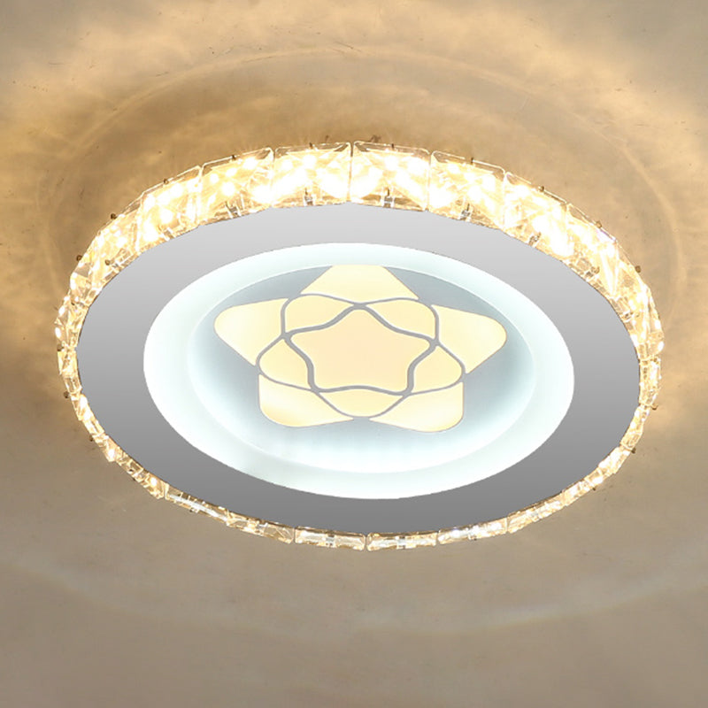 Encerclez la LED à la forme Mount Modern Crystal Stainless-Steel Flushmount Ceiling Light