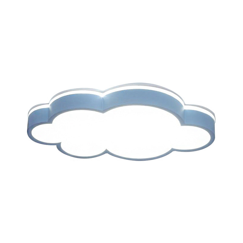 Cloud Shade Bedroom Ceiling Light Acrylic and Metal LED Cartoon Style Flush Pendant Light in Yellow/White
