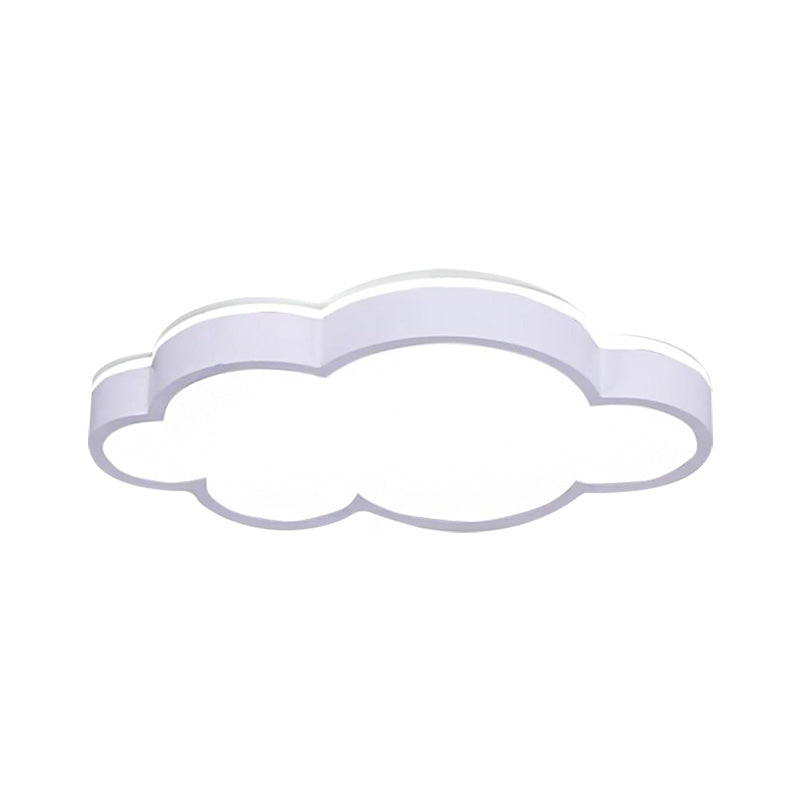 Cloud Shade Bedroom Ceiling Light Acrylic and Metal LED Cartoon Style Flush Pendant Light in Yellow/White