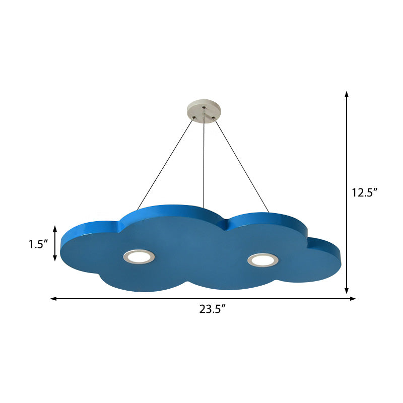 Cartoon Style Cloud Chandelier Lighting Metallic 12.5"/19.5" W LED Living Room Pendant Lamp in Yellow/Orange