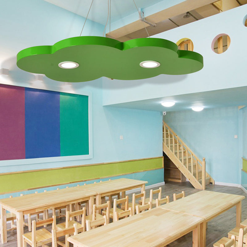 Cartoon Style Cloud Chandelier Lighting Metallic 12.5"/19.5" W LED Living Room Pendant Lamp in Yellow/Orange