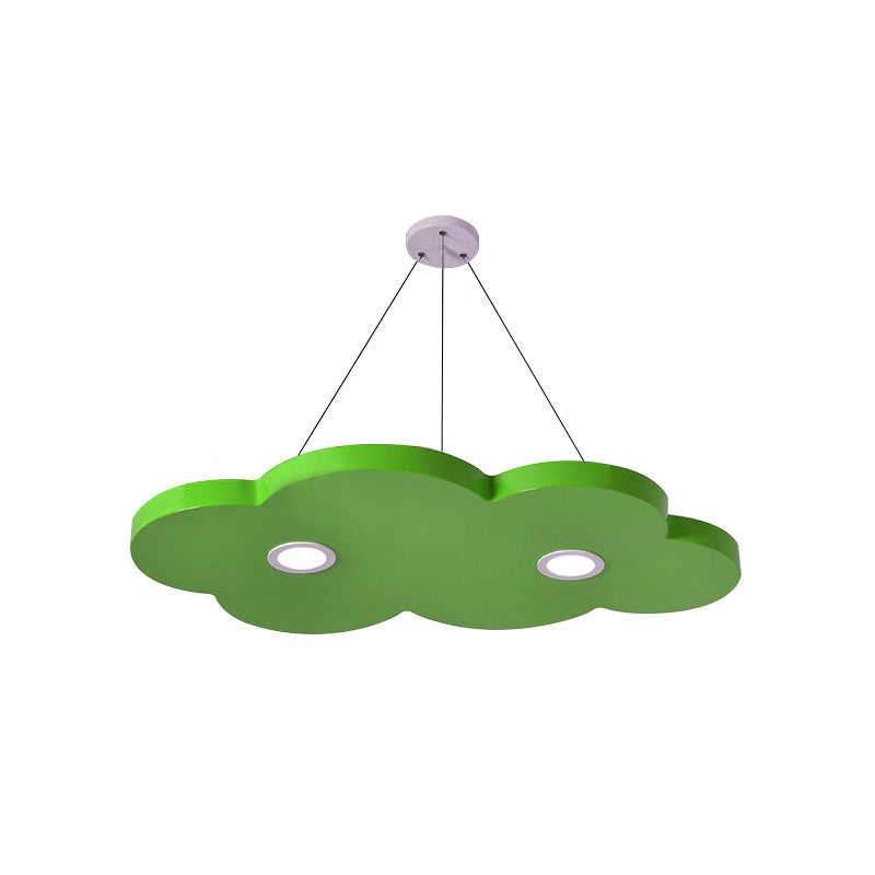 Cartoon Style Cloud Chandelier Lighting Metallic 12.5"/19.5" W LED Living Room Pendant Lamp in Yellow/Orange