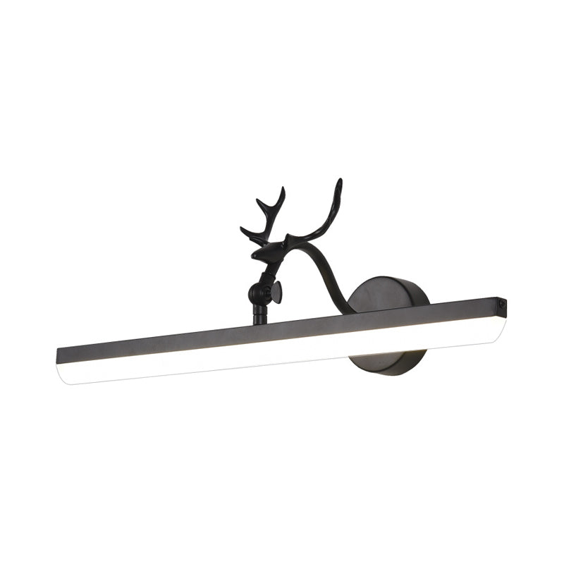 Luce a parete a LED con tonalità in metallo lineare classico bagno vanità per vanità in nero, 16,5 "/28"/38 "di larghezza