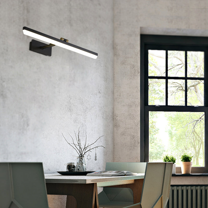 Metal Black Sconce Lamp Elongated LED Traditional Wall Mounted Vanity Light, 17"/38"/22.5" Wide