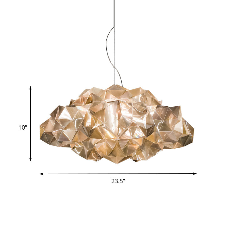 Gold/Clear Geometric Chandelier Light Fixture Modernism Acrylic 4 Lights Pendant Light Fixture