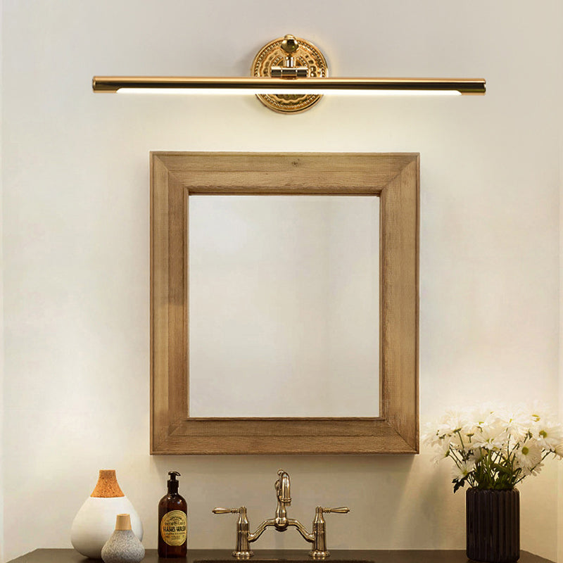 LED -muurlicht met langwerpige metalen schaduw Classic Badkamer ijdelheid verlichtingsarmatuur in brons/goud, 16 "/21,5" /25,5 "breed