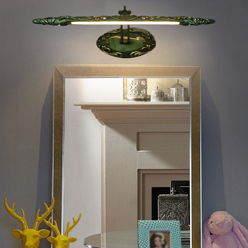 19,5 "/23,5"/26 "Weitgrün verlängert Eitelkeitsleuchte Klassische Metall -LED -Badezimmer -Lampe, weißes/warmes Licht