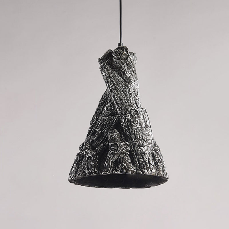 Yellow/Red 1 Light Hanging Pendant Light Warehouse Resin Conic Ceiling Lighting Fixture for Restaurant