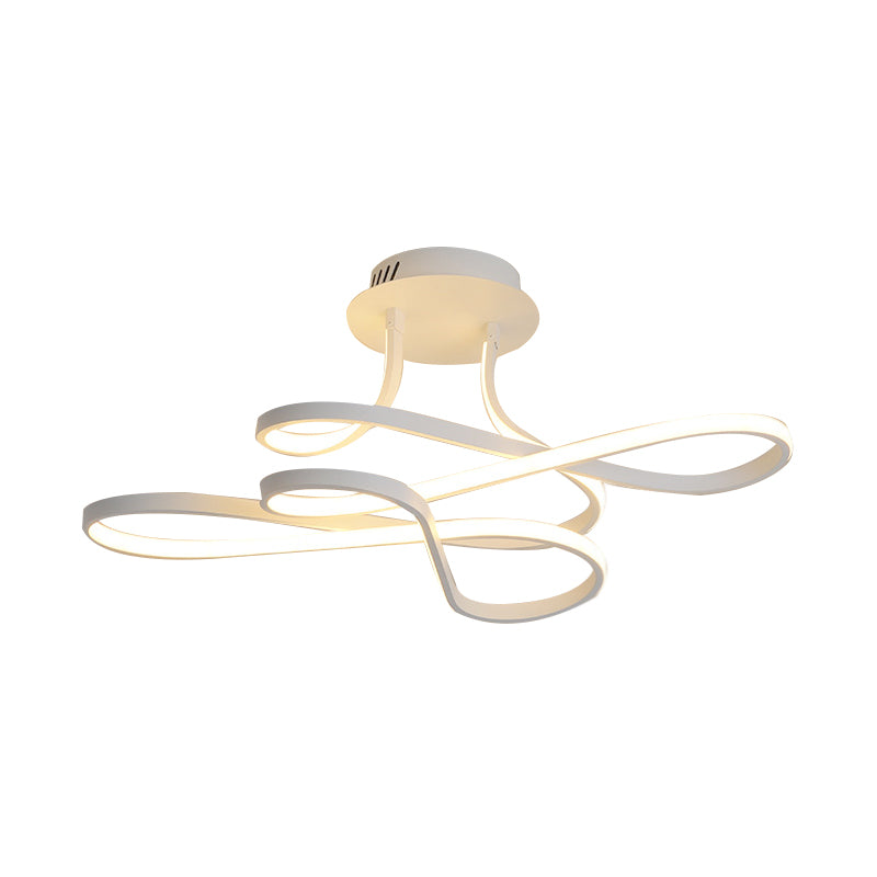 Salon chaos rincer moderniste LED noir / blanc / or acrylique ombré plafond montage luminaire, lumière blanche