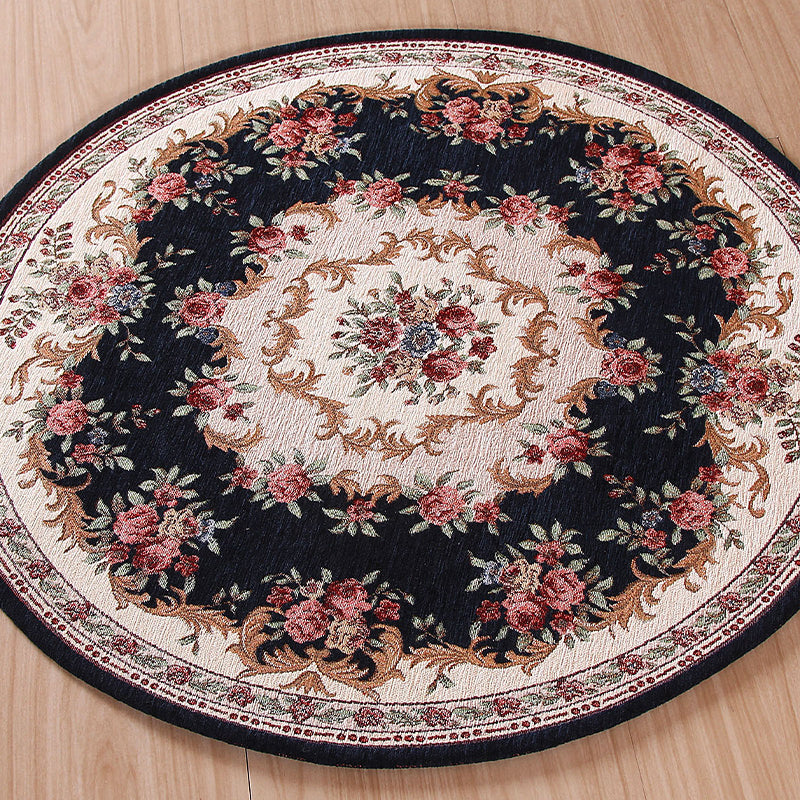 Classic Traditional Rug Multi Color Floral Carpet Washable Pet Friendly Non-Slip Rug for Bedroom