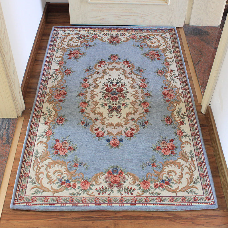 Classy Jacquard Rug Multi Colored Retro Carpet Polypropylene Stain Resistant Non-Slip Backing Washable Rug for Door
