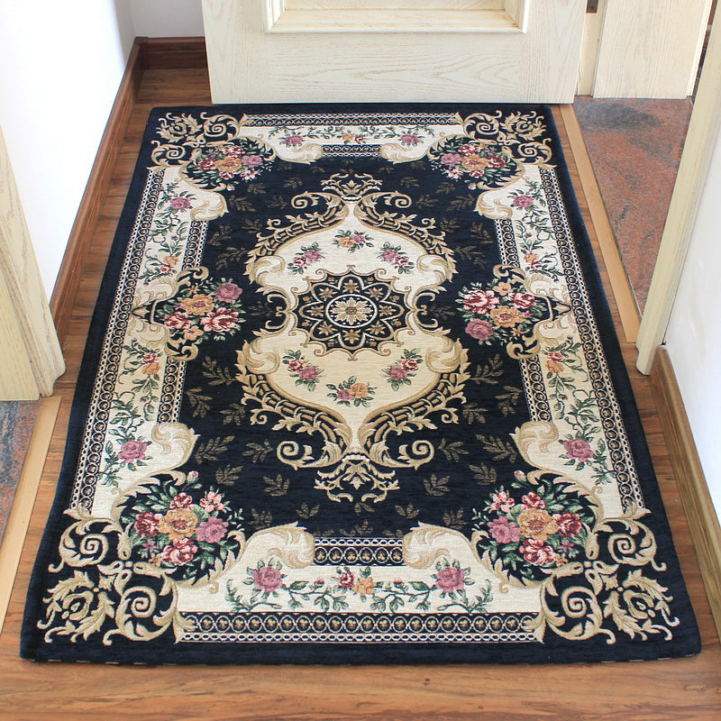 Classy Jacquard Rug Multi Colored Retro Carpet Polypropylene Stain Resistant Non-Slip Backing Washable Rug for Door