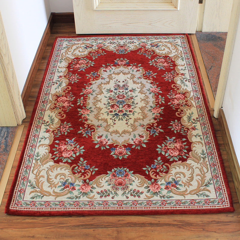 Classy Jacquard Rug Multi Colored Retro Carpet Polypropylene Stain Resistant Non-Slip Backing Washable Rug for Door