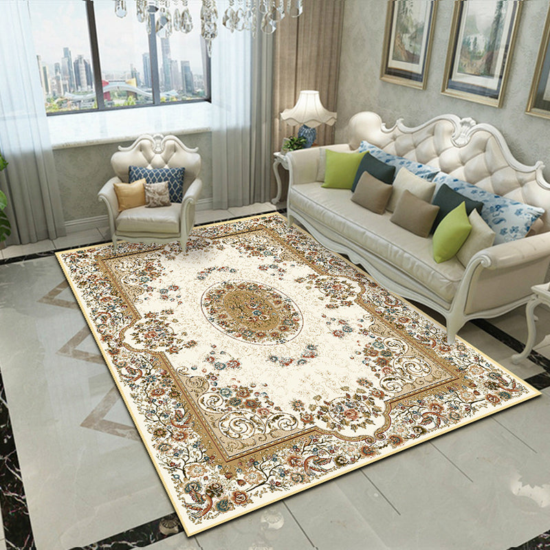 Splendor Traditional Rug Multi-Color Floral Carpet Non-Slip Washable Stain Resistant Rug for Living Room